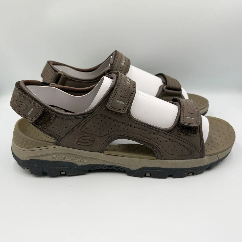 Skechers Tresmen Garo Sandals Mens Size 13 Chocolate 204105 Brown **NEW**